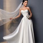 Свадебное длинное платье с корсетом на шнуровке