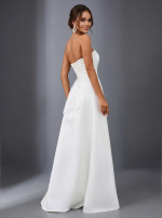 Блестящее свадебное платье с открытым верхом и болеро из сетки — изображение 2