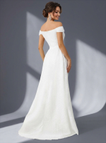 Белое блестящее платье со съемной юбкой — изображение 4