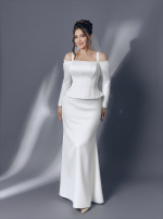 Свадебный комплект из топа и длинной юбки-футляр — изображение 2