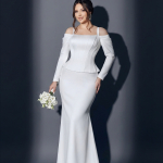 Свадебный комплект из топа и длинной юбки-футляр