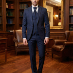 Мужской свадебный костюм синий