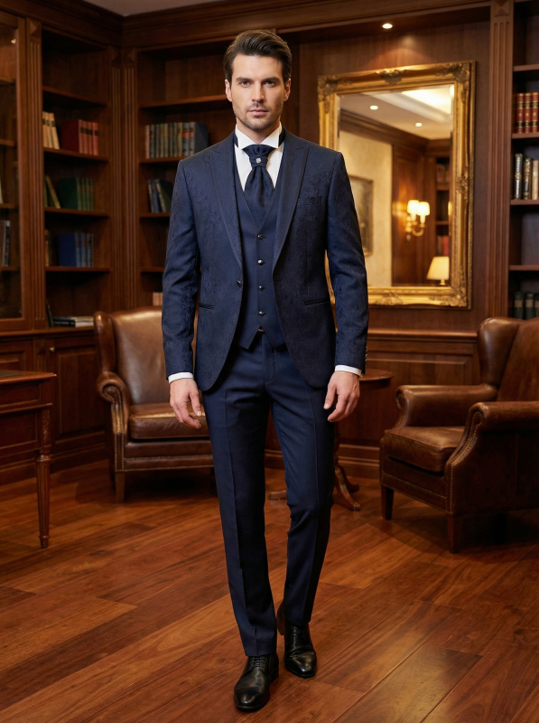 Мужской свадебный костюм синий