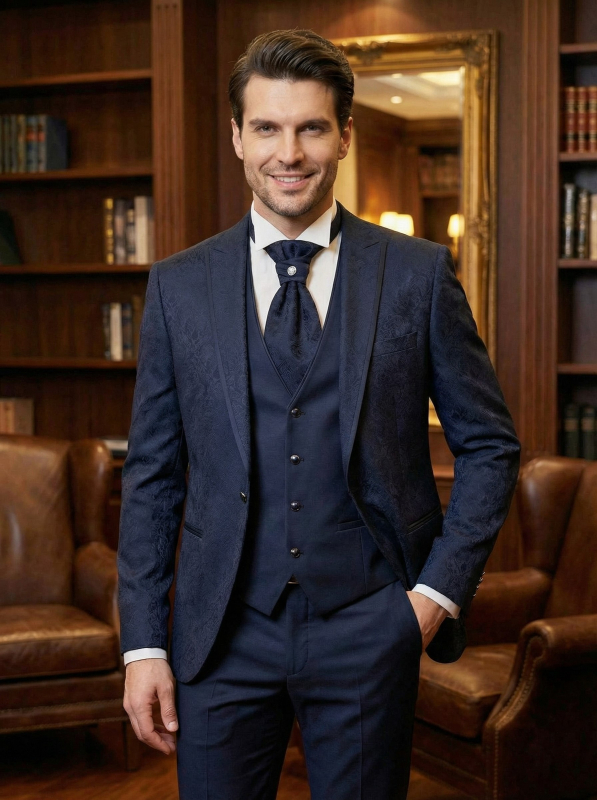 Мужской свадебный костюм синий