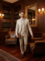 Мужской свадебный костюм бежевый