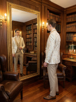 Мужской свадебный костюм бежевый — изображение 3