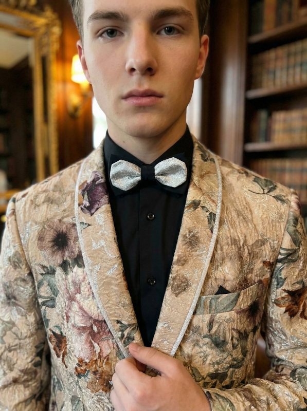 Мужской свадебный костюм бежевый