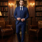 Мужской свадебный костюм синий