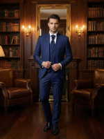 Мужской свадебный костюм синий