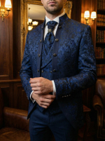 Мужской свадебный костюм синий — изображение 2