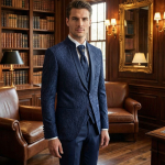 Мужской свадебный костюм синий