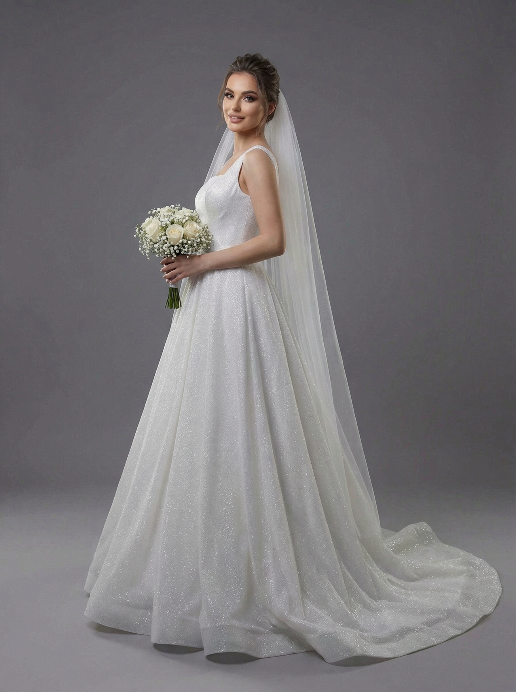 IMG_4832 Мерцающее свадебное платье выполнено А-силуэта — изображение 1