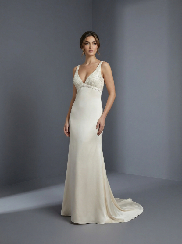 Элегантное свадебное платье в классическом стиле с современными деталями