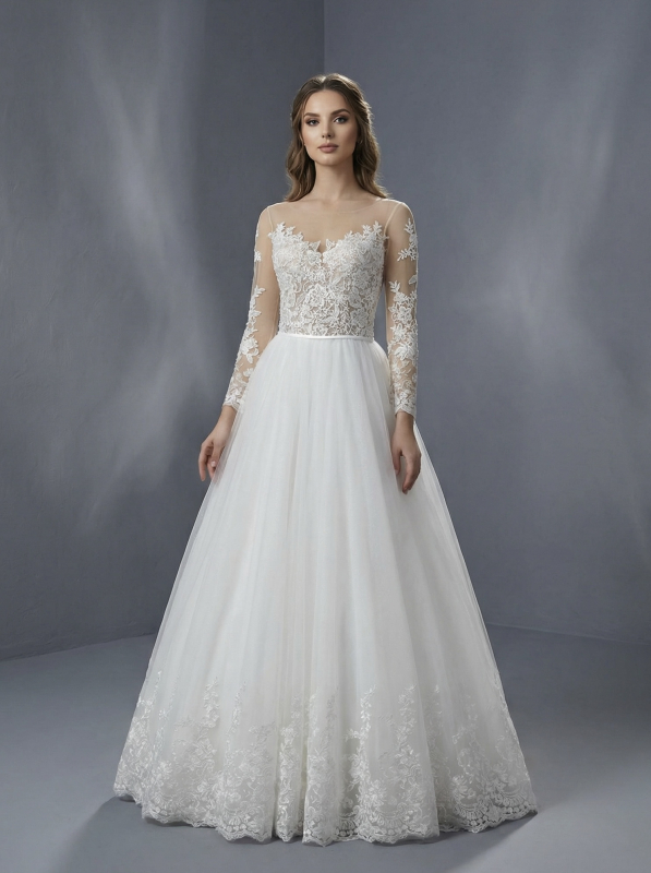 Свадебное платье романтичная модель А-силуэта