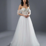 Элегантное свадебное платье А-силуэта