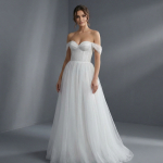 Элегантное свадебное платье А-силуэта