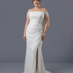 Элегантное свадебное платье силуэта «русалка»