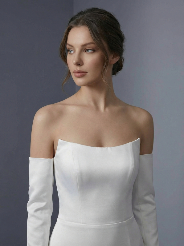 Элегантное свадебное платье в стиле минимализм