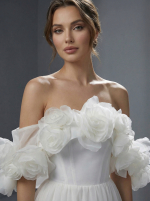 Cвадебное платье воздушная и романтичная модель А-силуэта — изображение 2