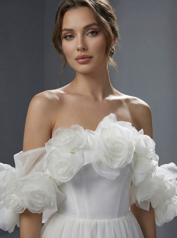 Cвадебное платье воздушная и романтичная модель А-силуэта