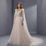 Элегантное свадебное платье А-силуэта