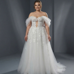 Элегантное свадебное платье А-силуэта