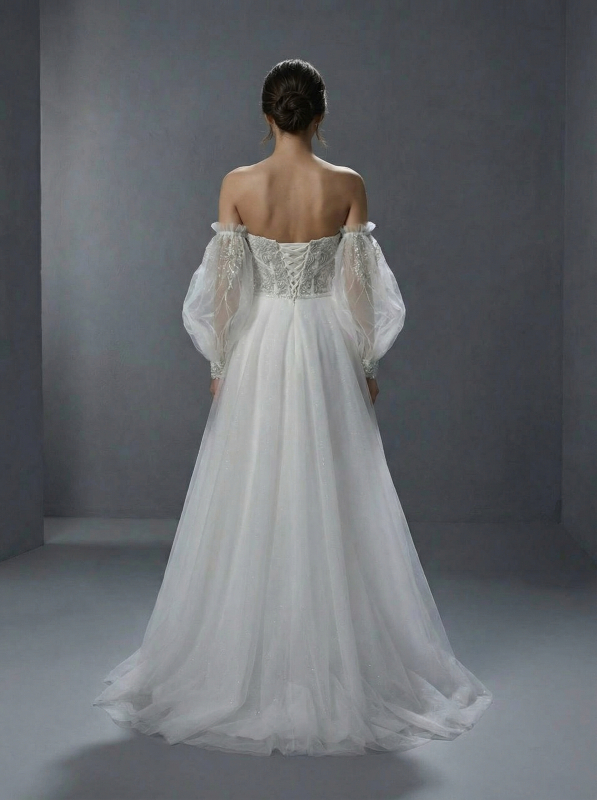 Свадебное платье в классическом и романтичном стиле А-силуэта