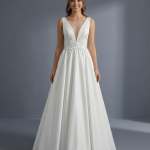 Элегантное свадебное платье А-силуэта