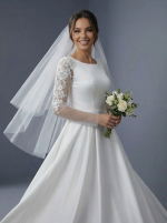 Элегантное свадебное платье в стиле минимализма с классическим А-силуэтом — изображение 4