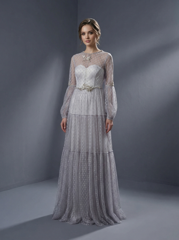 Элегантное свадебное платье в романтическом стиле