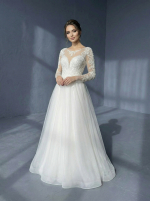 Элегантное свадебное платье в классическом стиле А-силуэта