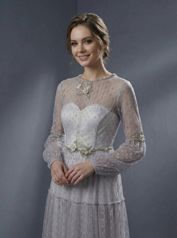 Элегантное свадебное платье в романтическом стиле