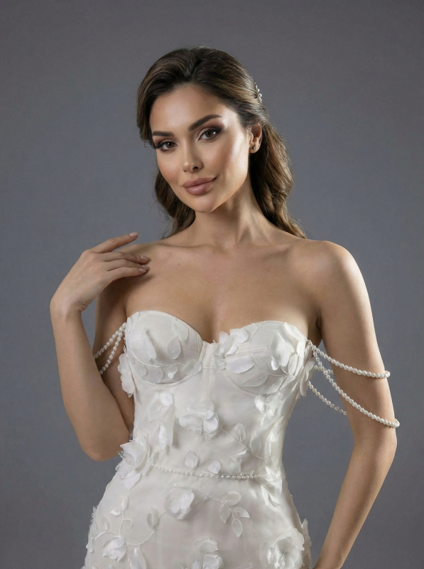 Элегантное свадебное платье силуэта «русалка»