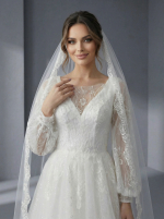 Элегантное свадебное платье А-силуэта в классическом стиле — изображение 4