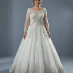 Элегантное свадебное платье А-силуэта