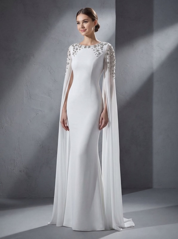 Элегантное свадебное платье в стиле минимализм и королевский шик.