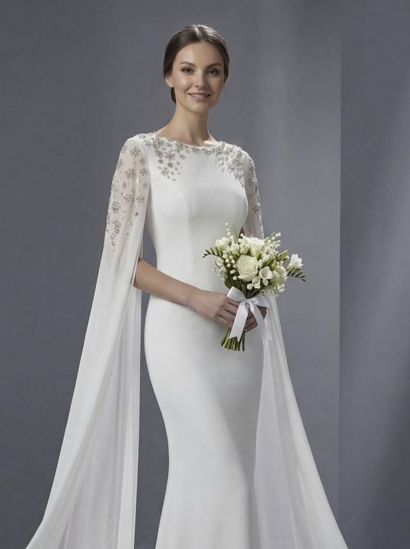 Элегантное свадебное платье в стиле минимализм и королевский шик.